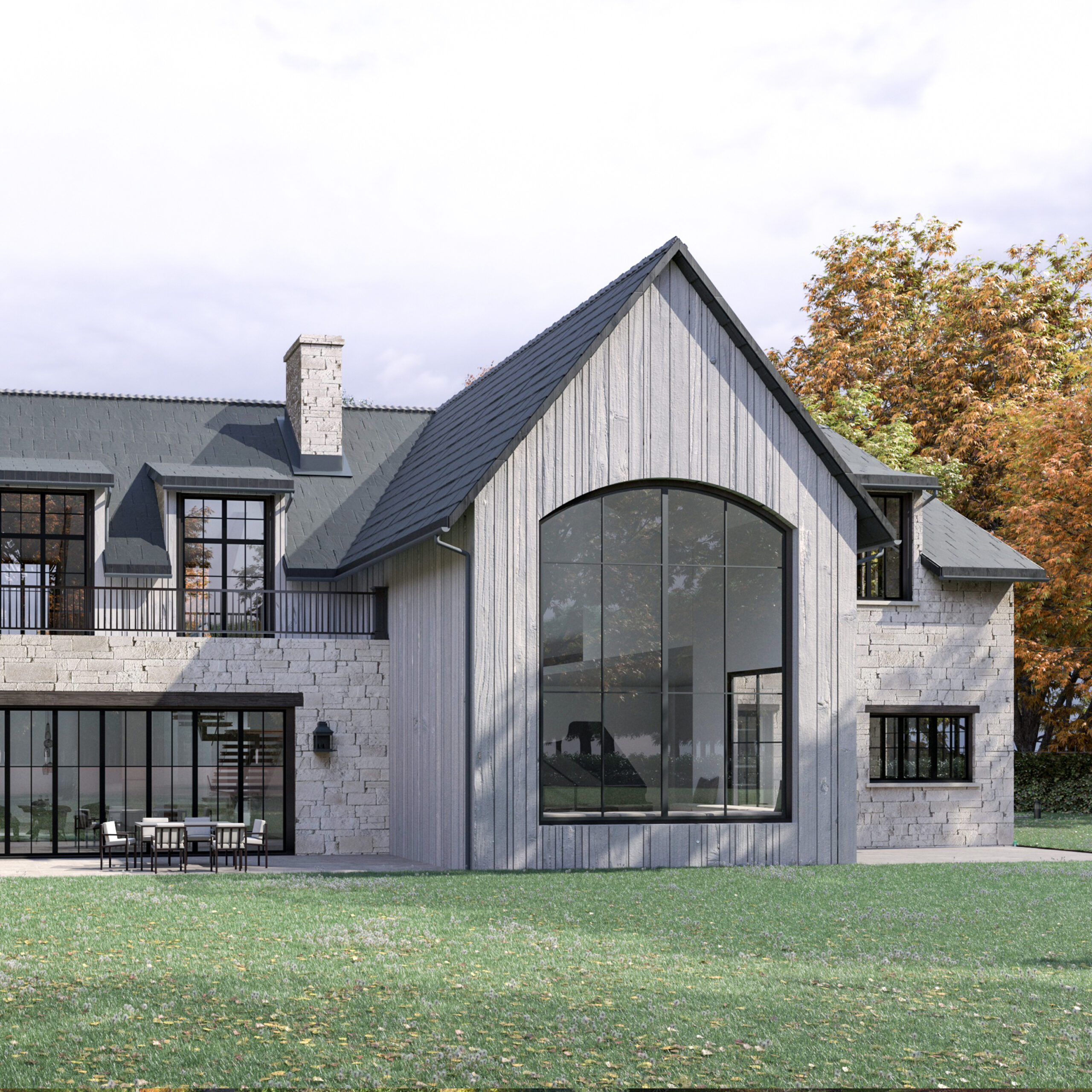 Construction neuve - verrière - bardage bois - Senlis