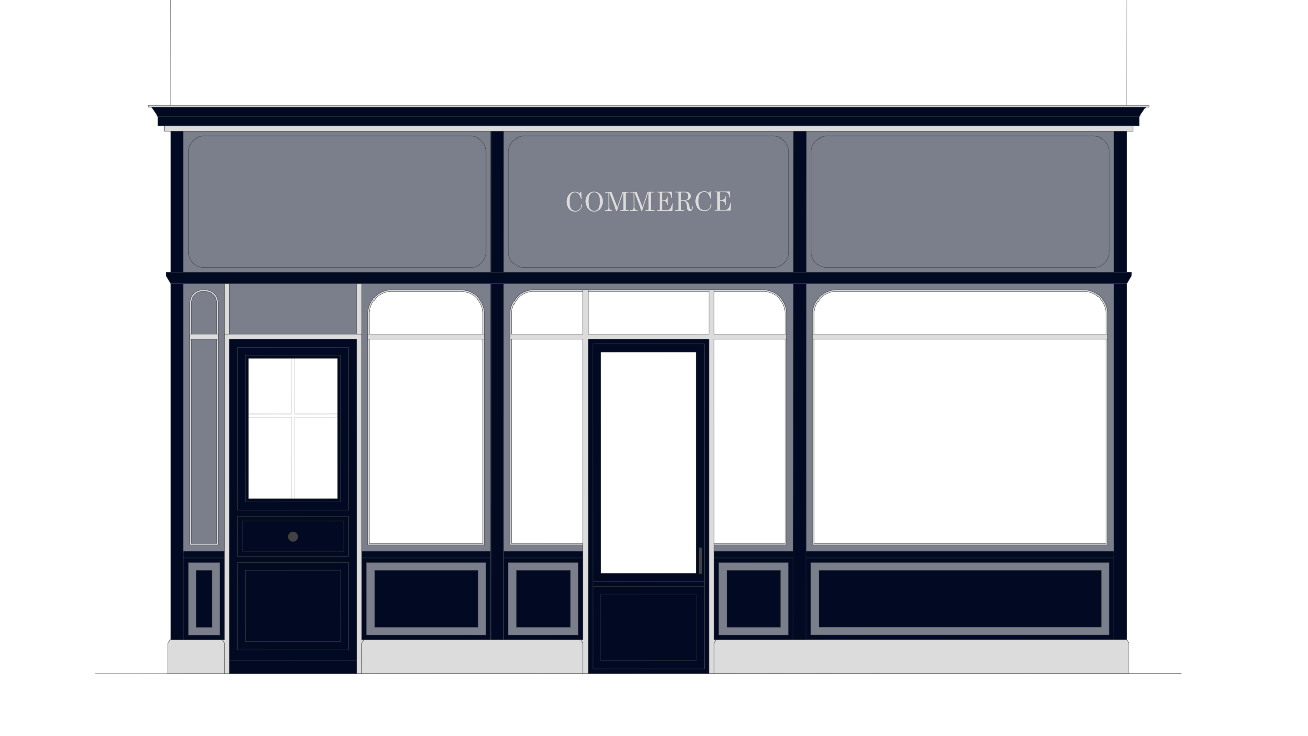 Rénovation d'une façade d'un commerce à Senlis